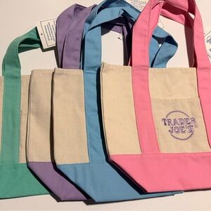 4 Trader Joe's Canvas Mini Tote with Front Pocket